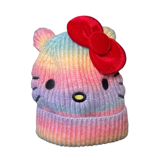 Hello Kitty Sanrio Knit Rainbow Insulated Beanie Winter Hat - Picture 6 of 6